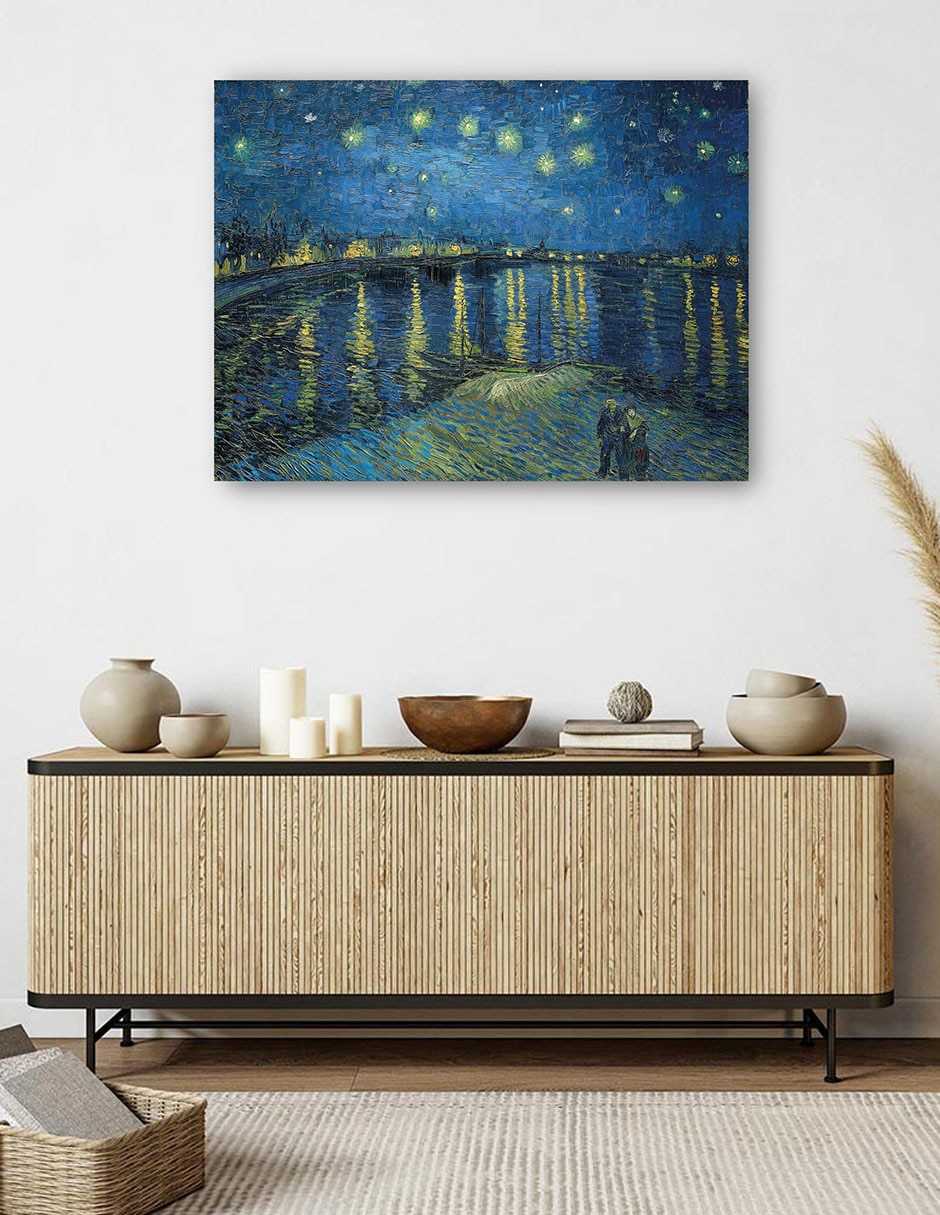 Cuadro decorativo Noche estrellada sobre el Ródano (1888) técnica mixta Inspiración 5