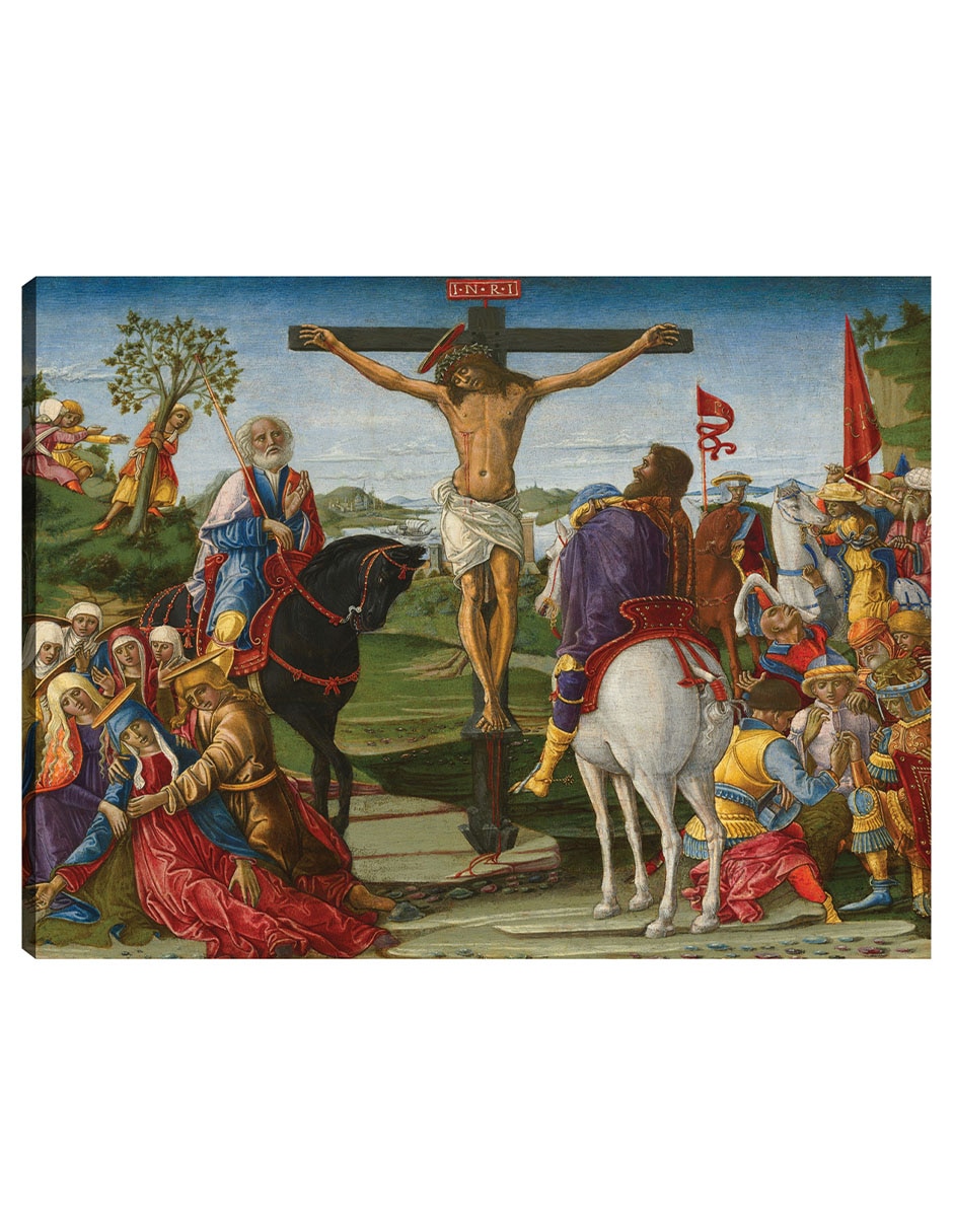 Cuadro decorativo La Crucifixión, probablemente 1491 técnica mixta Figuras Celestiales