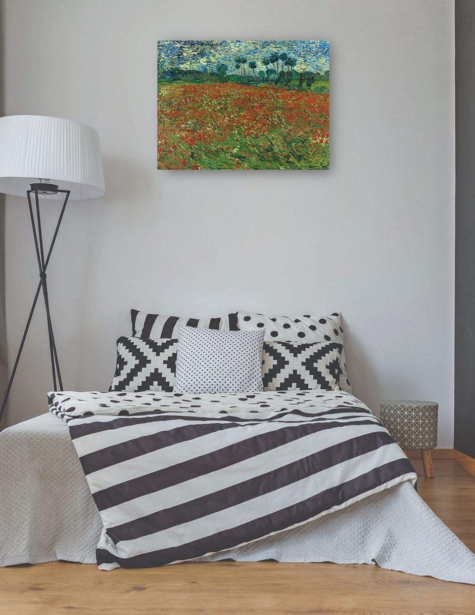 Cuadro decorativo Campo de amapolas técnica mixta Campos 3