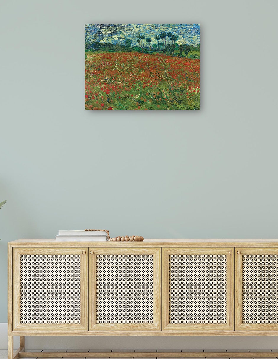 Cuadro decorativo Campo de amapolas técnica mixta Campos 4