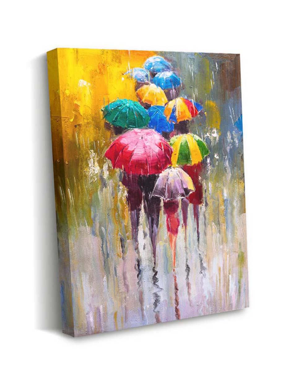 Cuadro decorativo Paisaje día de lluvia con barniz a registro 2