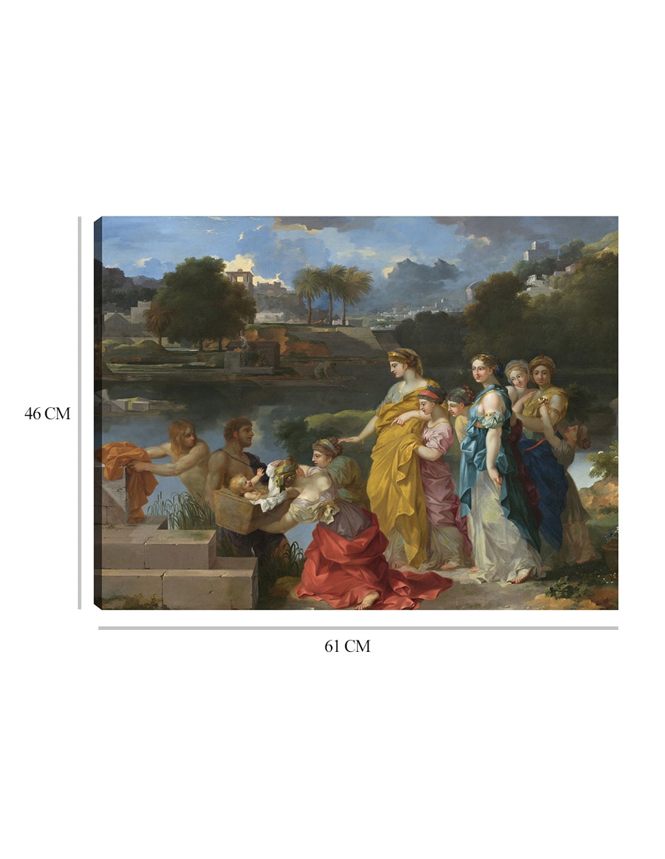 Cuadro decorativo El hallazgo de Moisés c. 1655/1660 técnica mixta Figuras Celestiales 2
