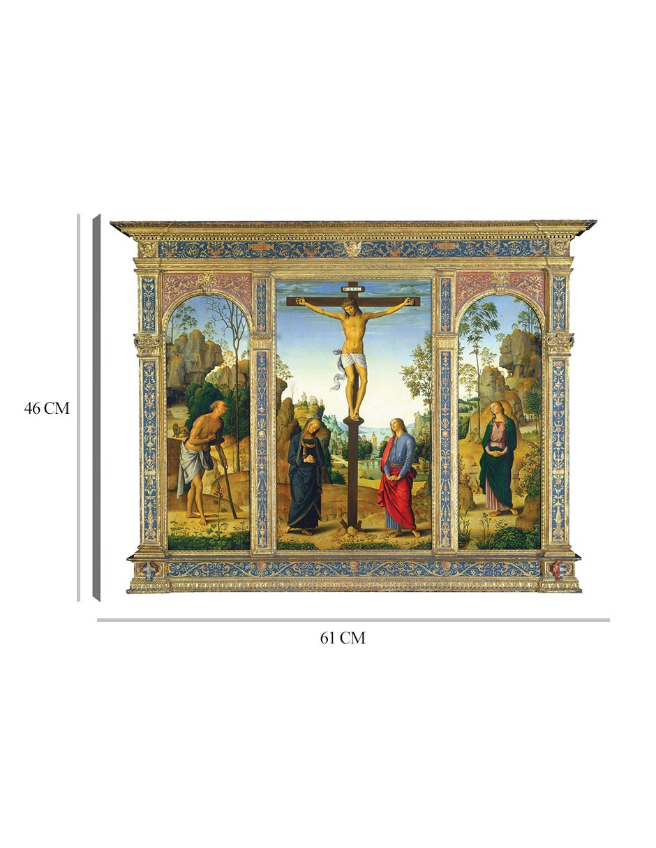 Cuadro decorativo La Crucifixión con la Virgen, San Juan, San Jerónimo y Santa María Magdalena c. 1482/1485 técnica mixta Figuras Celestiales 2