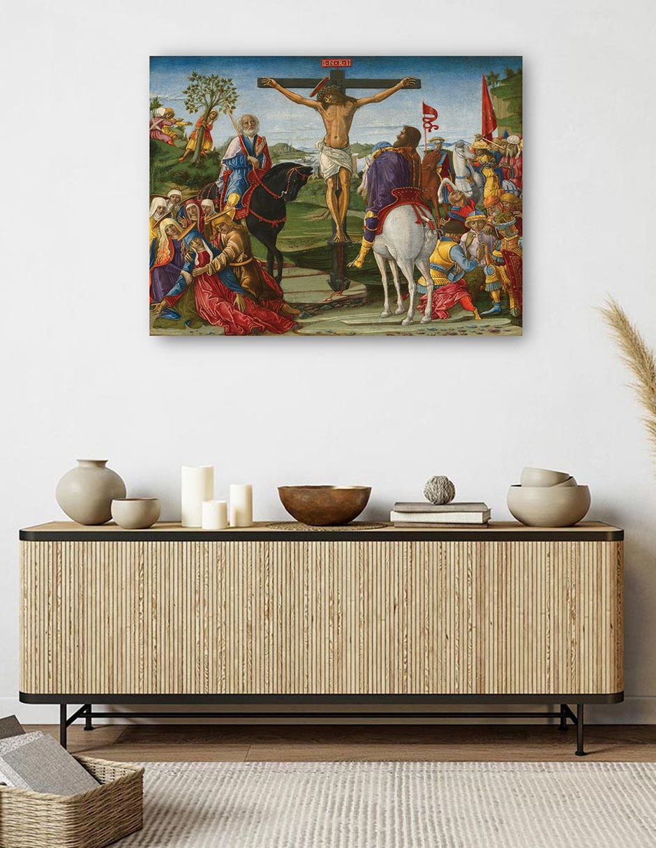 Cuadro decorativo La Crucifixión técnica mixta Figuras Celestiales 5