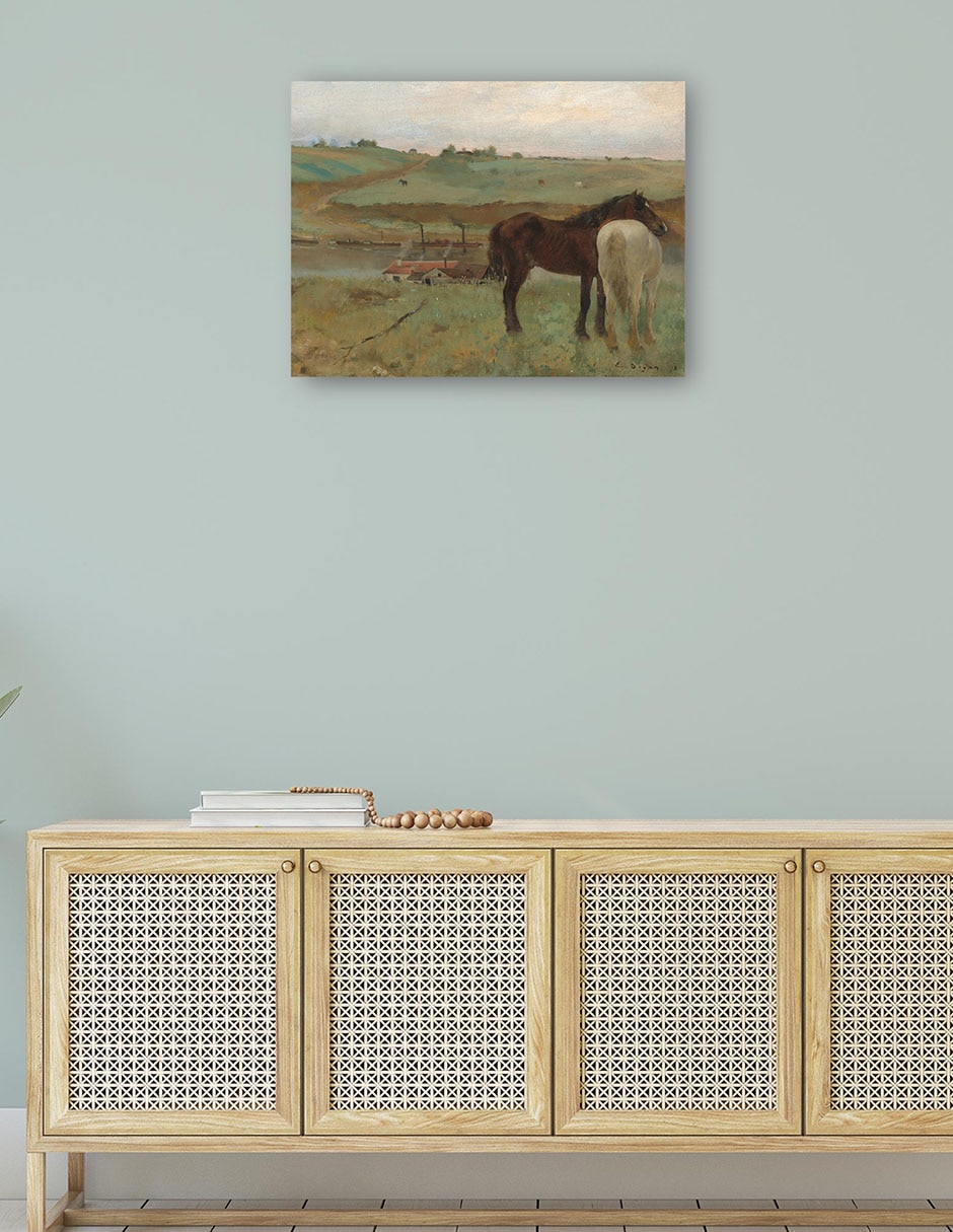 Cuadro decorativo Caballos en una pradera, 1871 técnica mixta Vida Silvestre 4