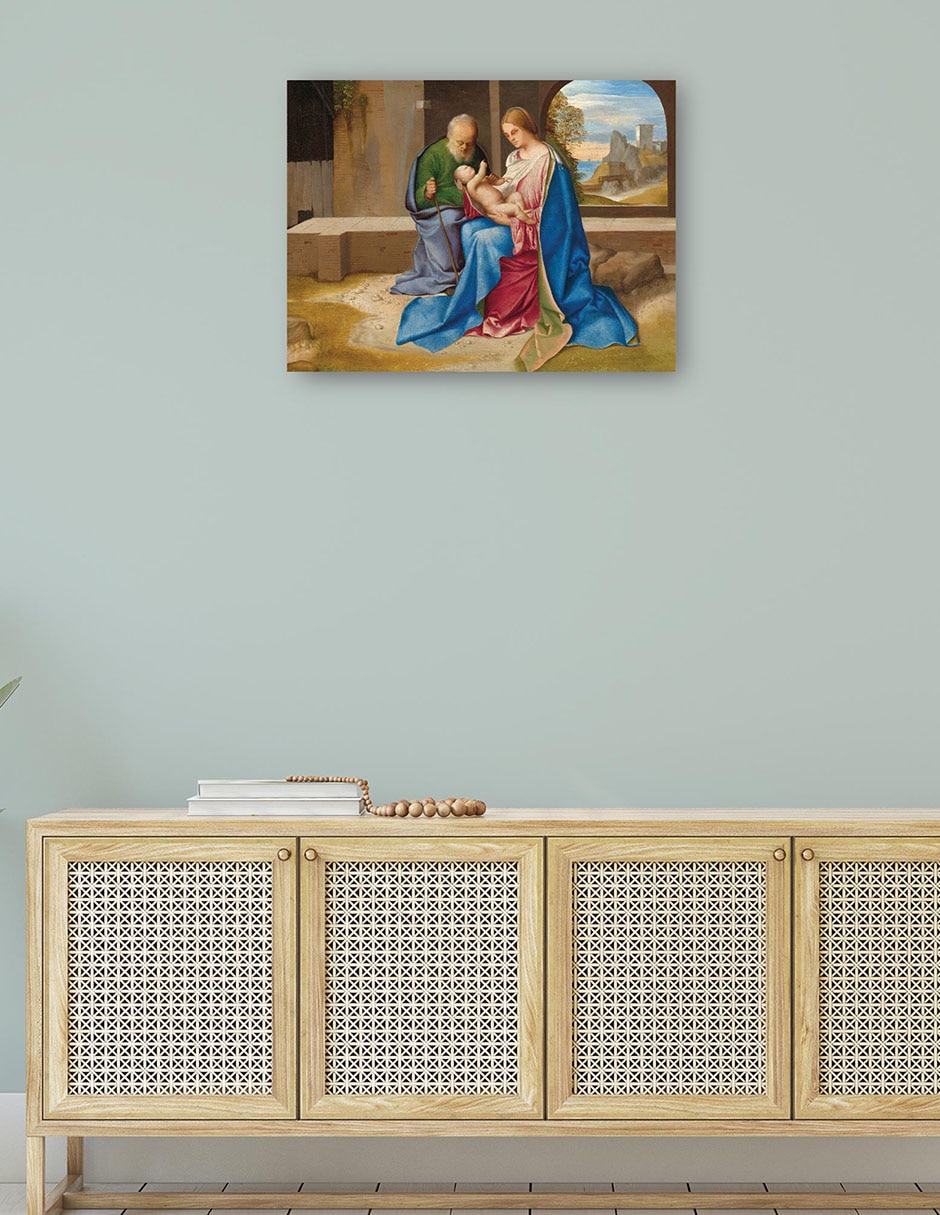 Cuadro decorativo La Sagrada Familia técnica mixta Figuras Celestiales 4