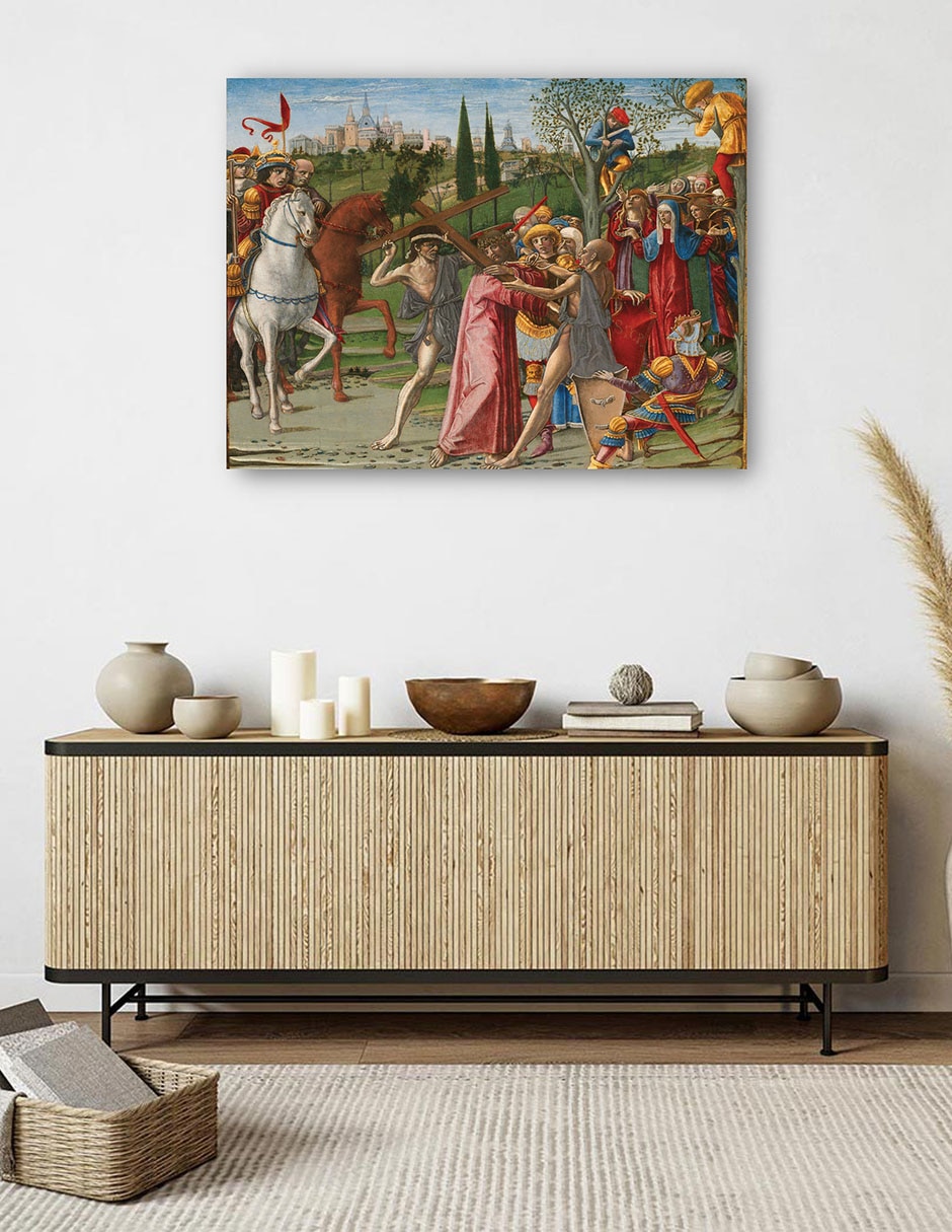 Cuadro decorativo Cristo cargando la cruz técnica mixta Figuras Celestiales 5