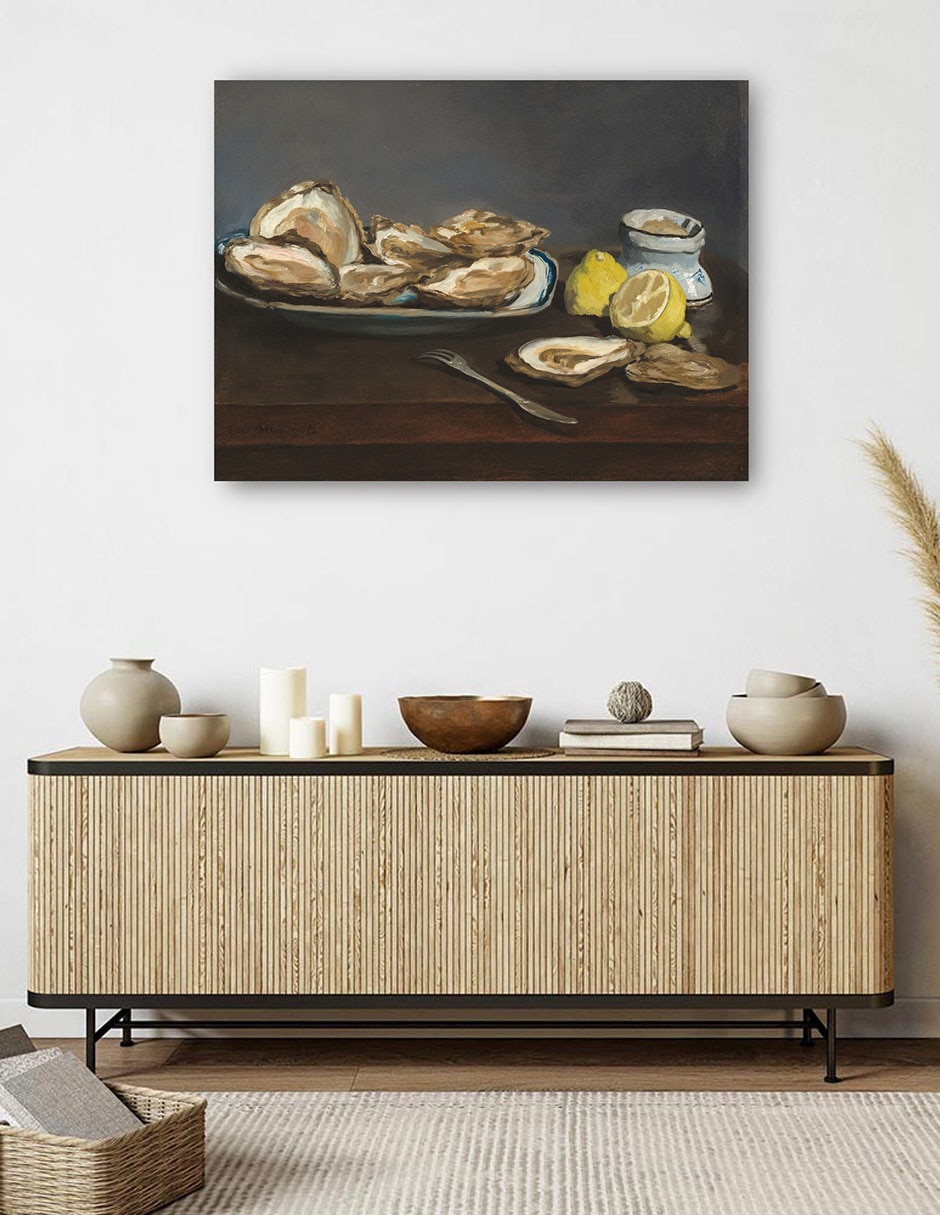 Cuadro decorativo Ostras 1862 técnica mixta Comida 5
