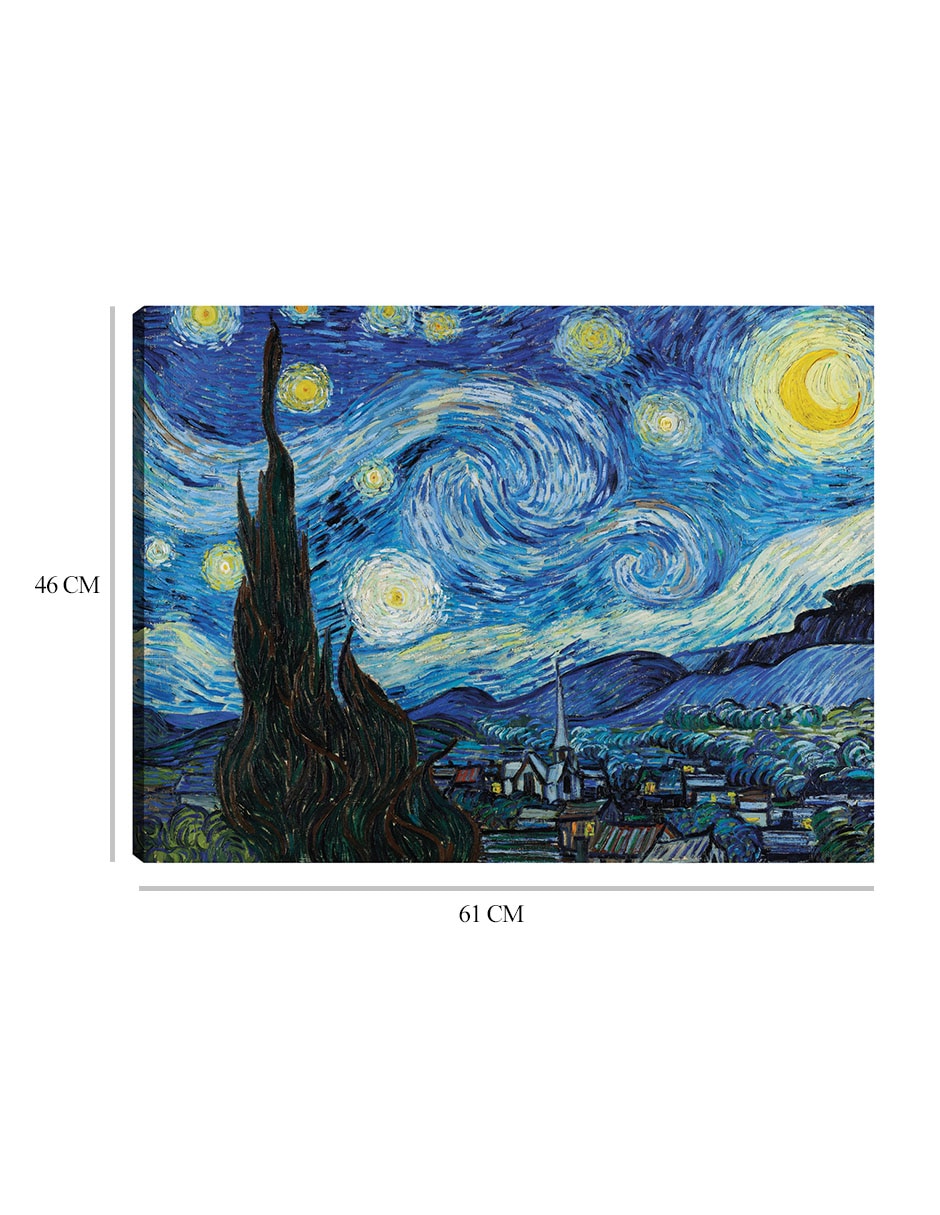 Cuadro decorativo La noche estrellada (1889) técnica mixta Inspiración 2