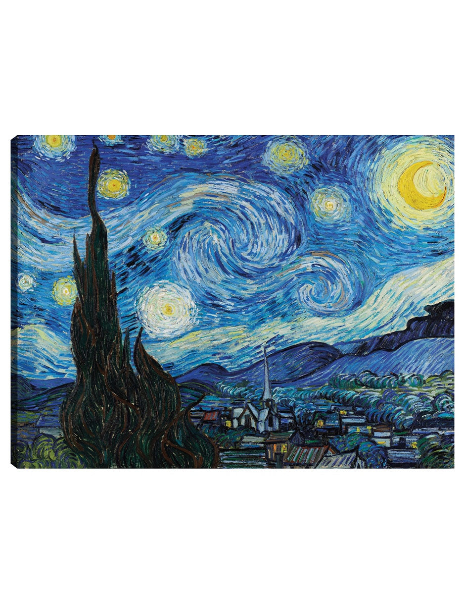 Cuadro decorativo La noche estrellada (1889) técnica mixta Inspiración Cuadro decorativo La noche estrellada (1889) técnica mixta Inspiración