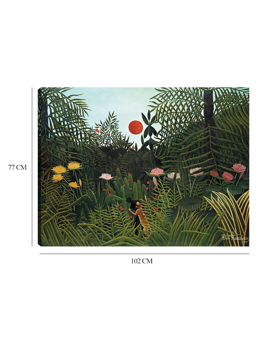 Cuadro decorativo Tigre en una tormenta tropical (1891) técnica mixta Selva 2