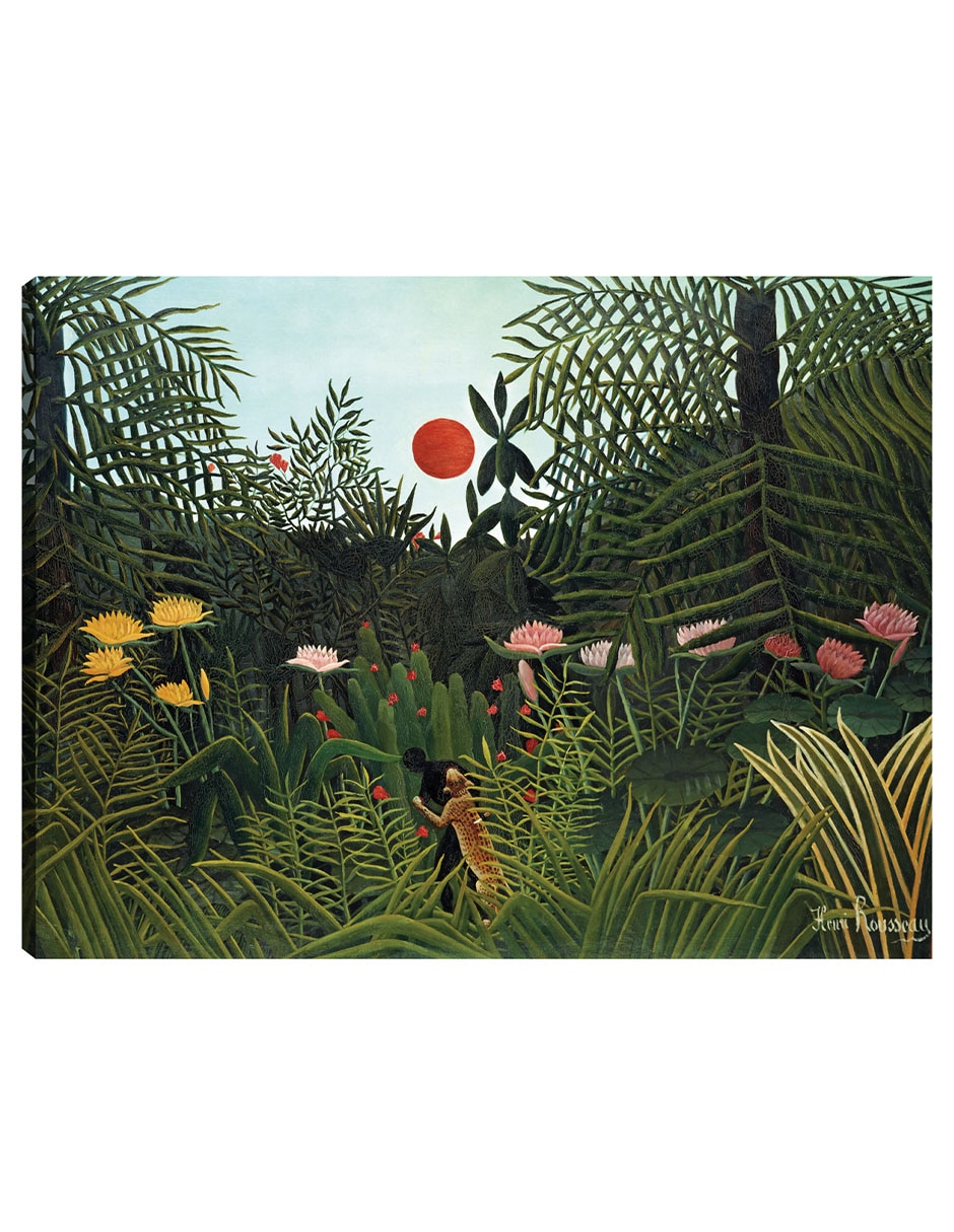 Cuadro decorativo Tigre en una tormenta tropical (1891) técnica mixta Selva