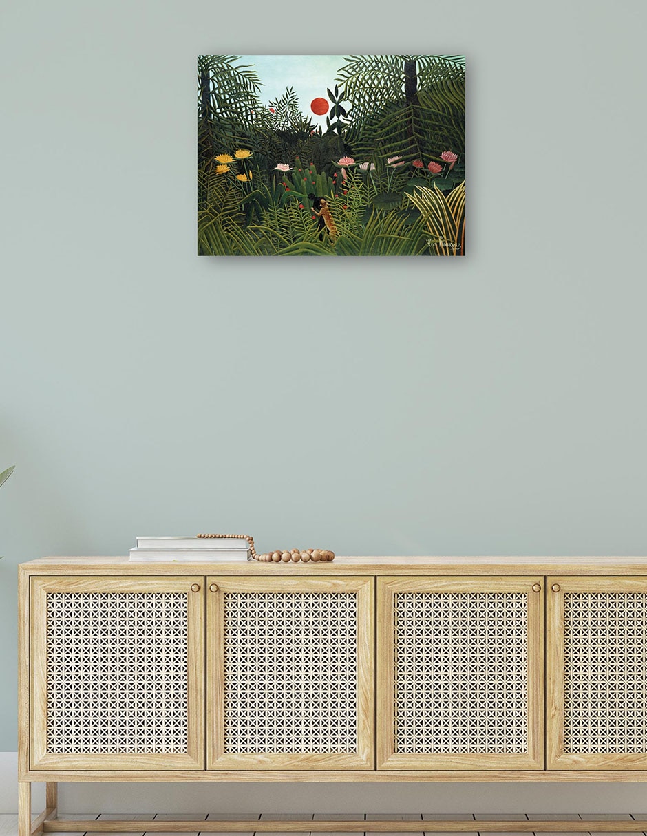Cuadro decorativo Tigre en una tormenta tropical (1891) técnica mixta Selva 4