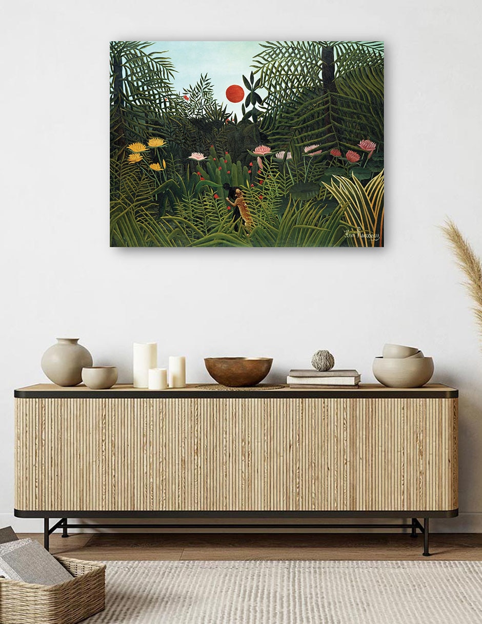Cuadro decorativo Tigre en una tormenta tropical (1891) técnica mixta Selva 5