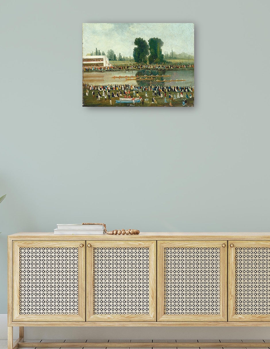 Cuadro decorativo Escena de remo: multitudes observando desde las orillas del río técnica mixta Lagos 4