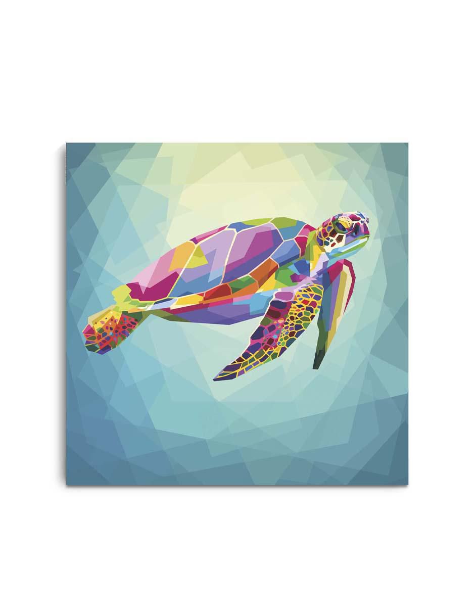 Cuadro decorativo Art pop tortuga con barniz a registro Cuadro decorativo Art pop tortuga con barniz a registro