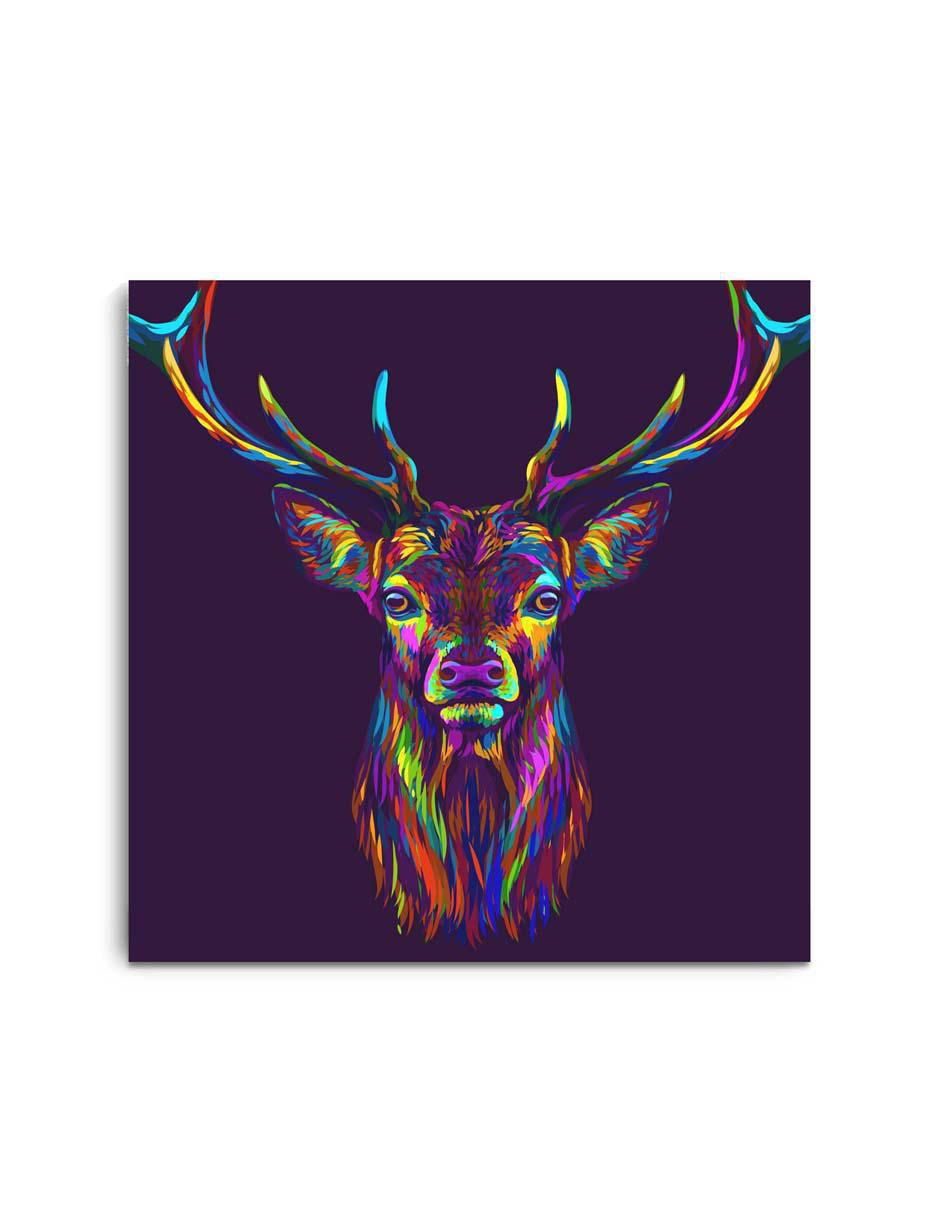 Cuadro decorativo Art pop venado con barniz a registro