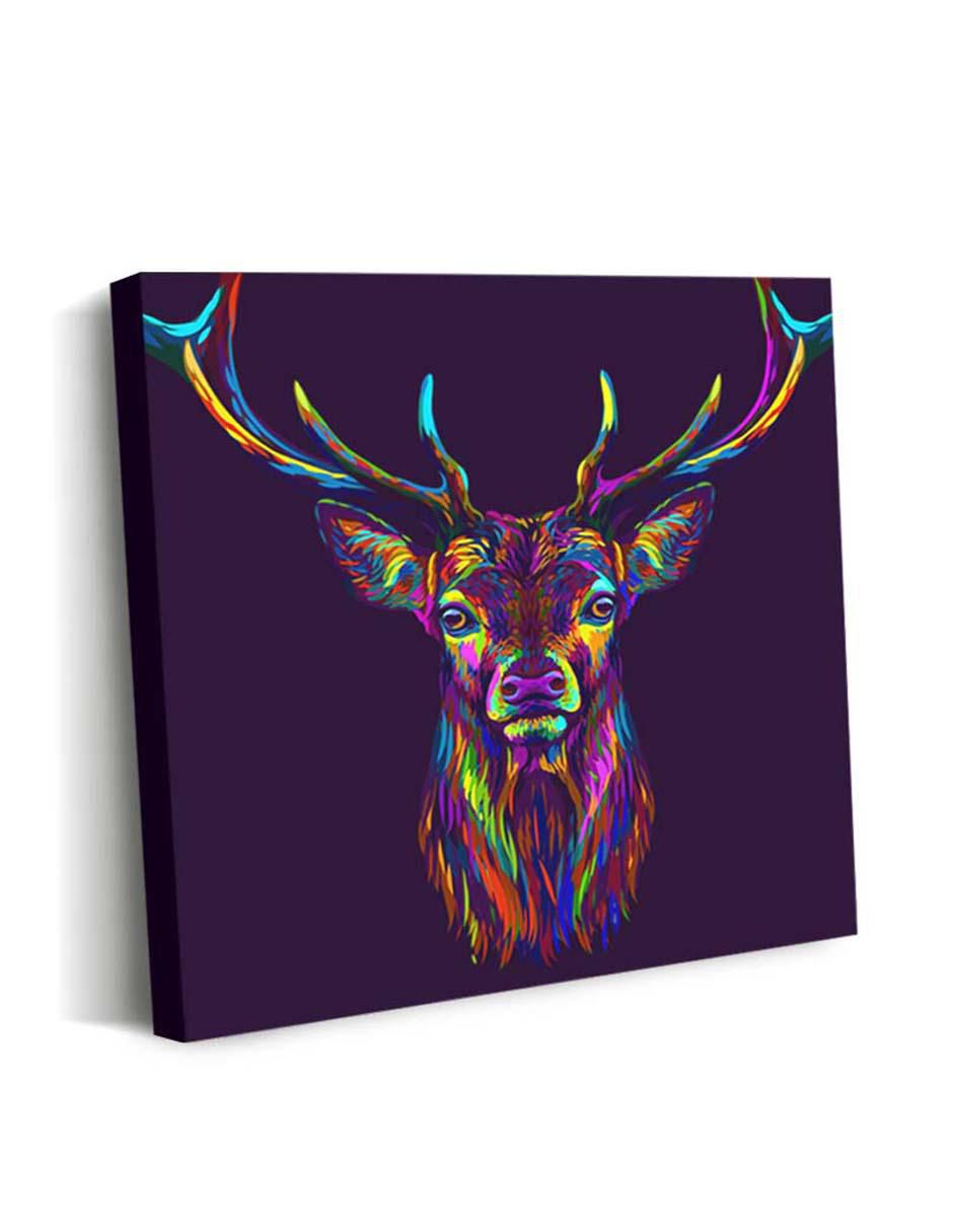 Cuadro decorativo Art pop venado con barniz a registro 2