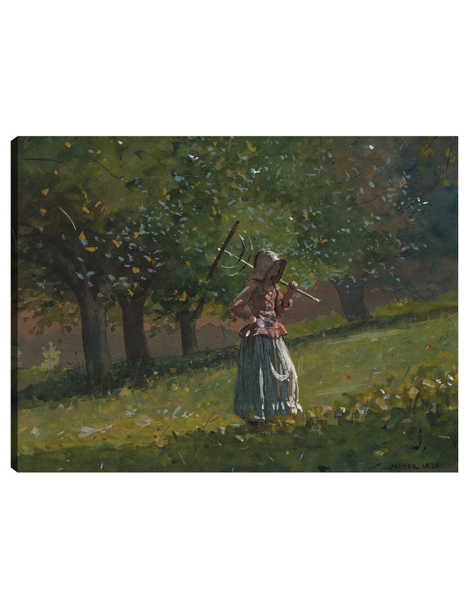 Cuadro decorativo La chica del rastrillo de heno (1878) técnica mixta Campos