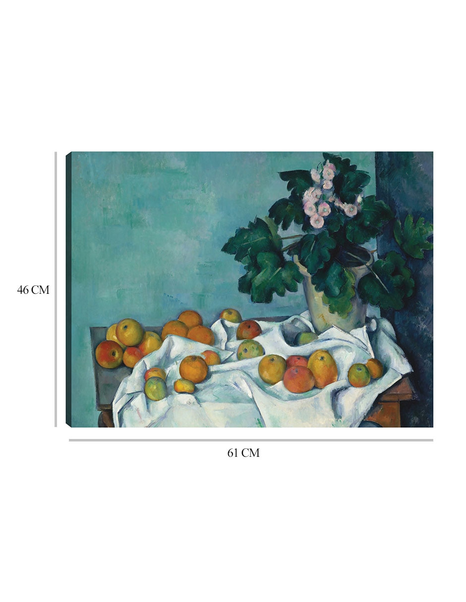 Cuadro decorativo Naturaleza muerta con manzanas y una maceta de prímulas (ca. 1890) técnica mixta Océanos 2