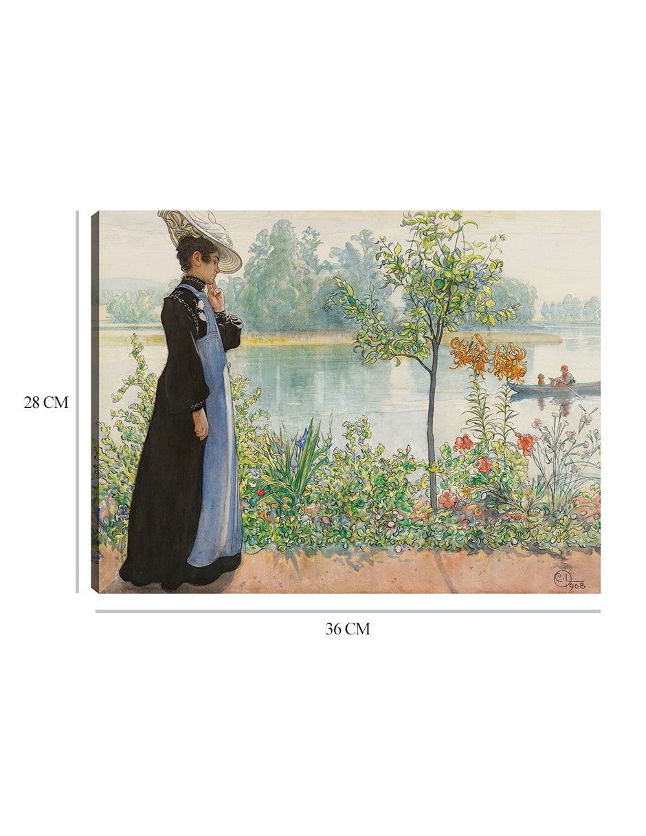 Cuadro decorativo Karin por la orilla técnica mixta Lagos 3