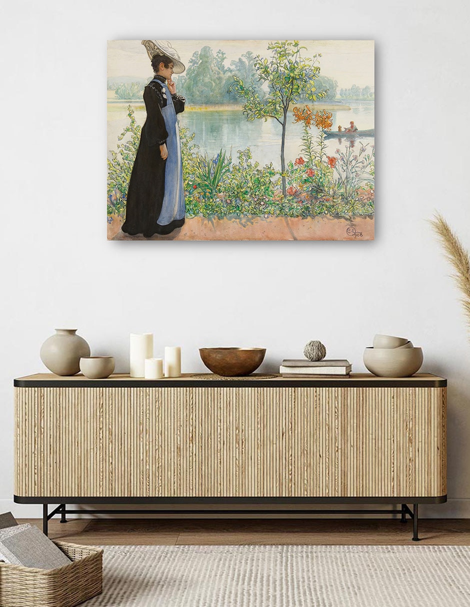 Cuadro decorativo Karin por la orilla técnica mixta Lagos 5