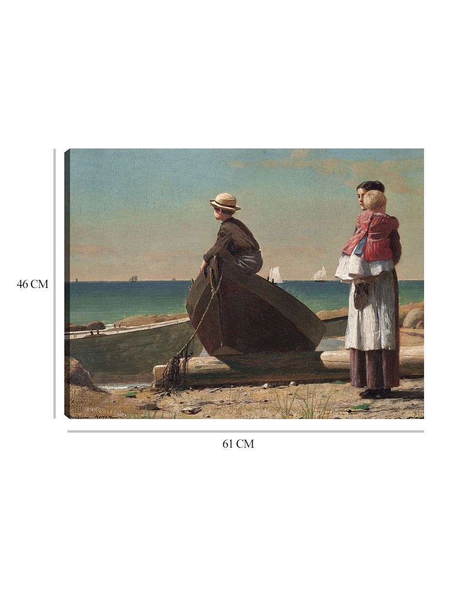 Cuadro decorativo ¡Viene papá! (1873) técnica mixta Playas 2