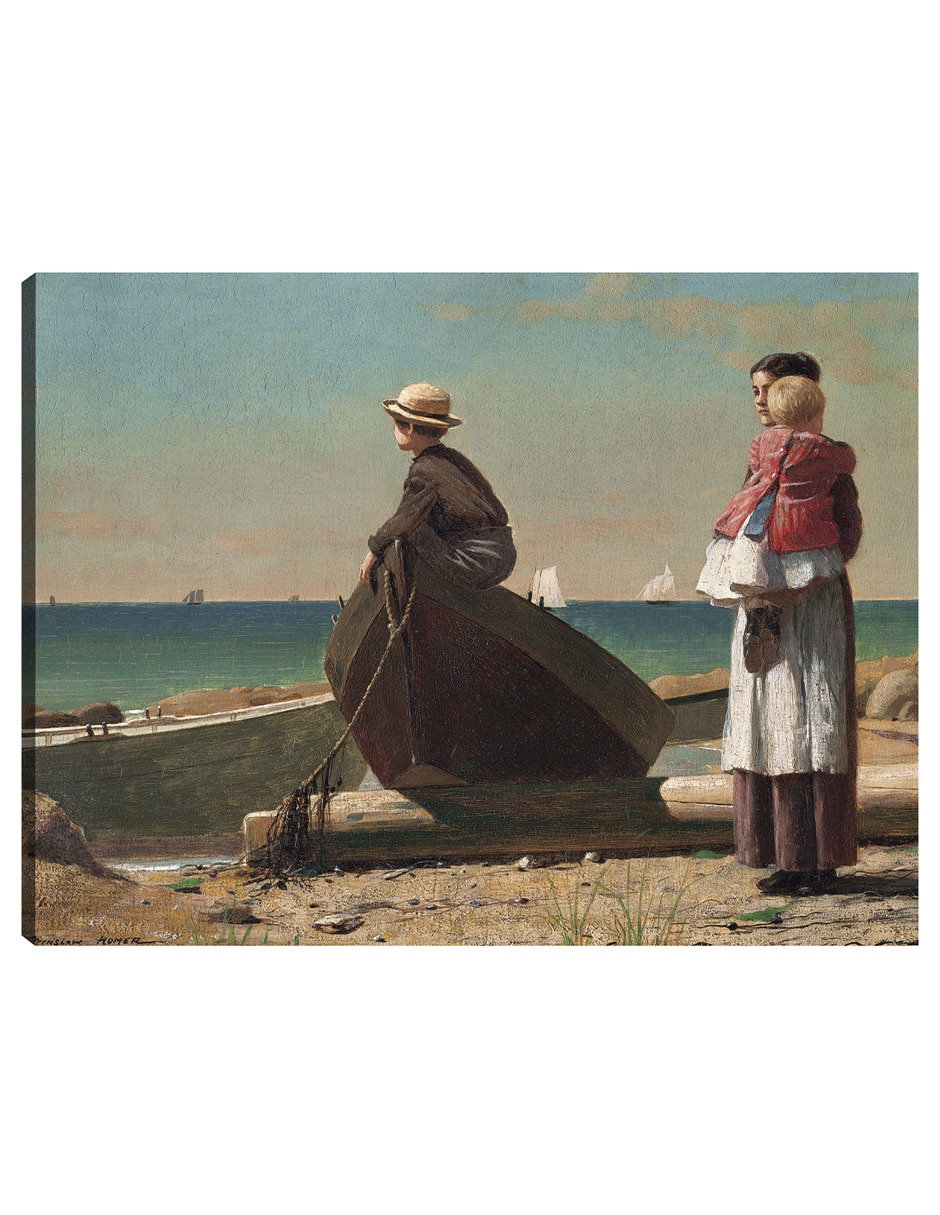 Cuadro decorativo ¡Viene papá! (1873) técnica mixta Playas