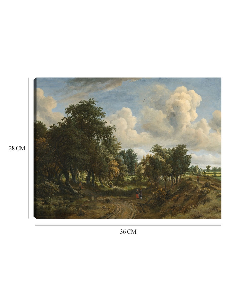 Cuadro decorativo Un paisaje boscoso técnica mixta Caminos 2