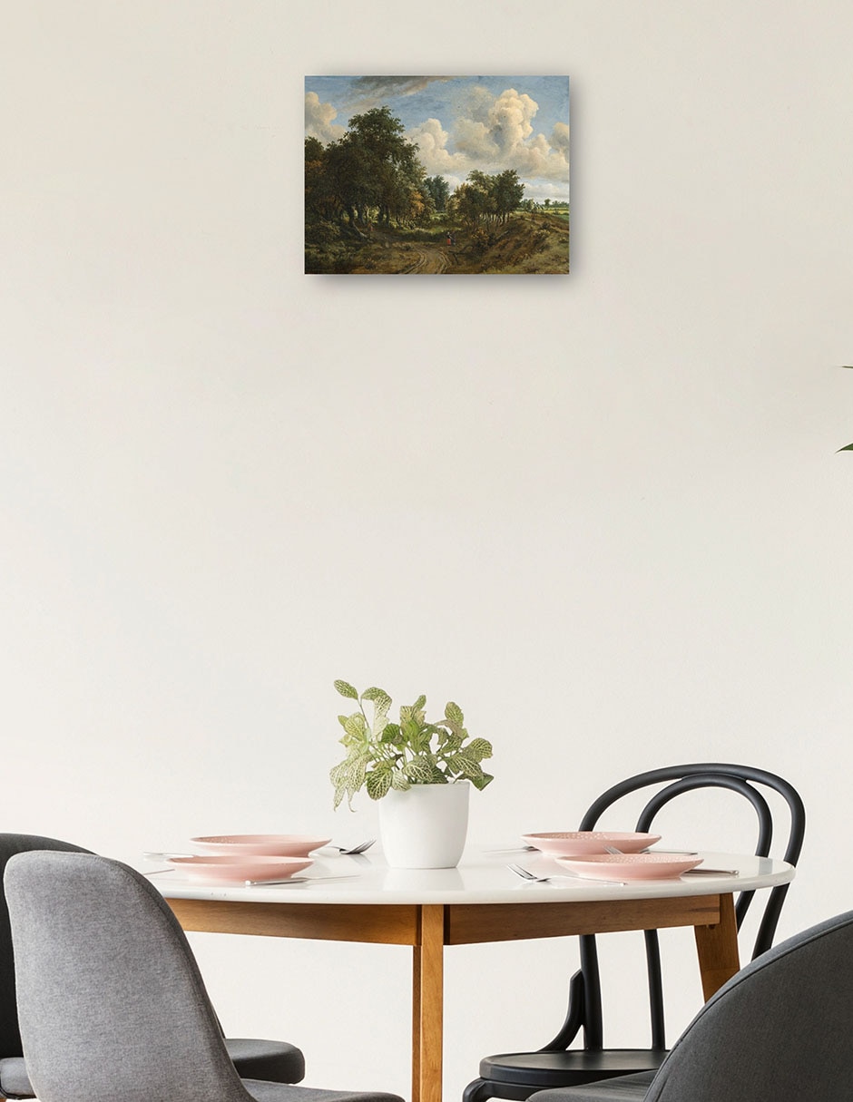 Cuadro decorativo Un paisaje boscoso técnica mixta Caminos 2