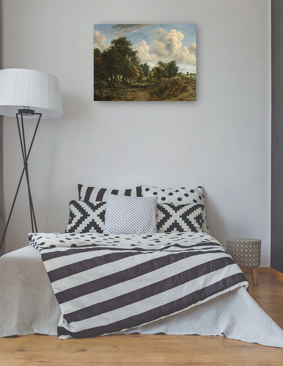 Cuadro decorativo Un paisaje boscoso técnica mixta Caminos 3