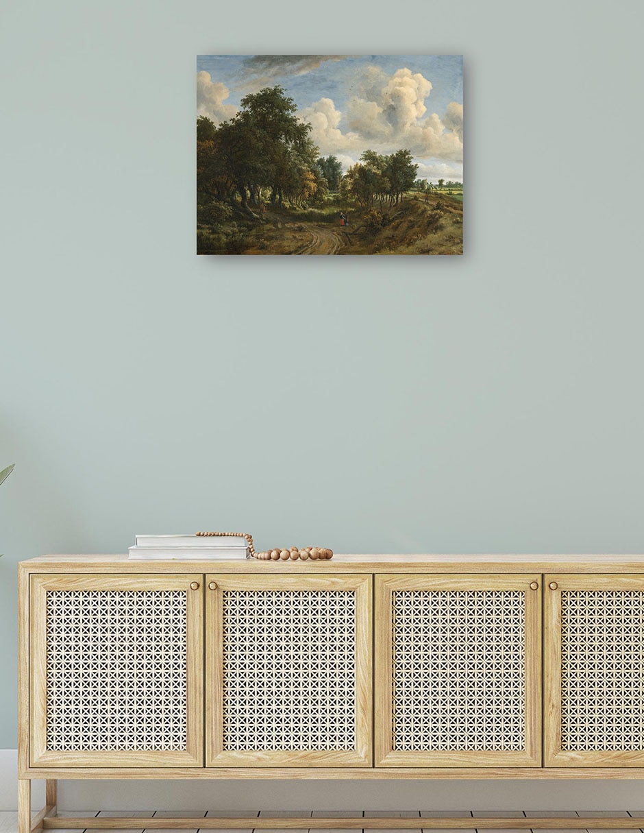 Cuadro decorativo Un paisaje boscoso técnica mixta Caminos 4