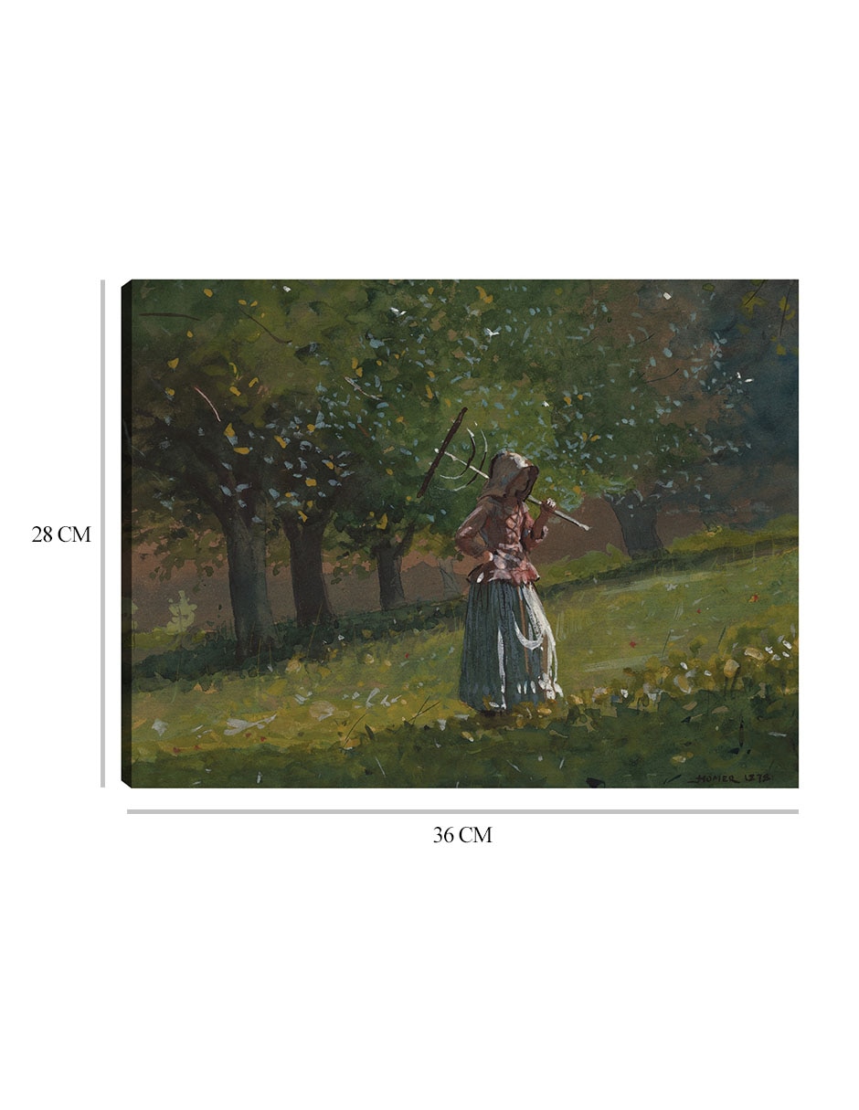 Cuadro decorativo La chica del rastrillo de heno (1878) técnica mixta Campos 2