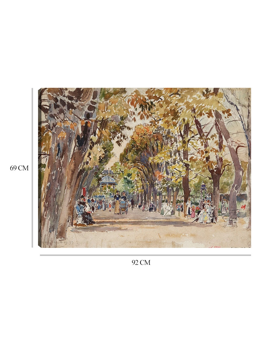 Cuadro decorativo Jardín público en París, en 1899 técnica mixta Arquitectura 8