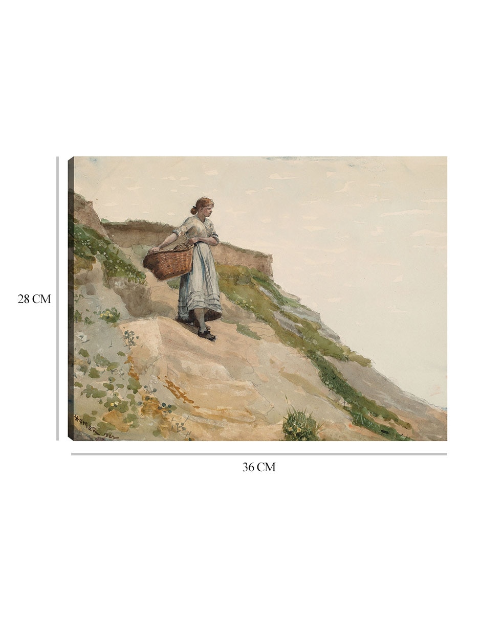 Cuadro decorativo Niña cargando una cesta (1882) técnica mixta Campos 3
