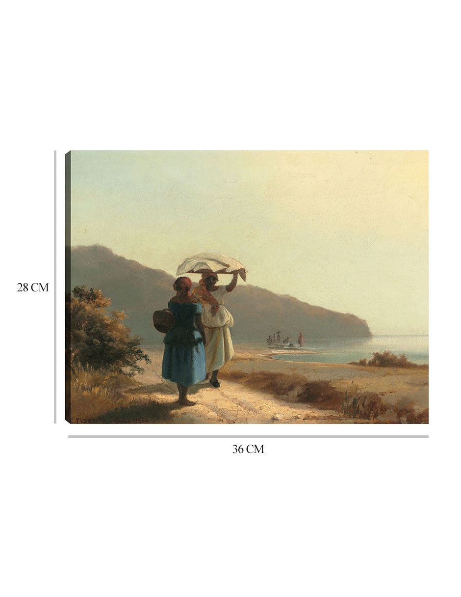 Cuadro decorativo Dos mujeres conversando junto al mar, Santo Tomás 1856 técnica mixta Gente 2