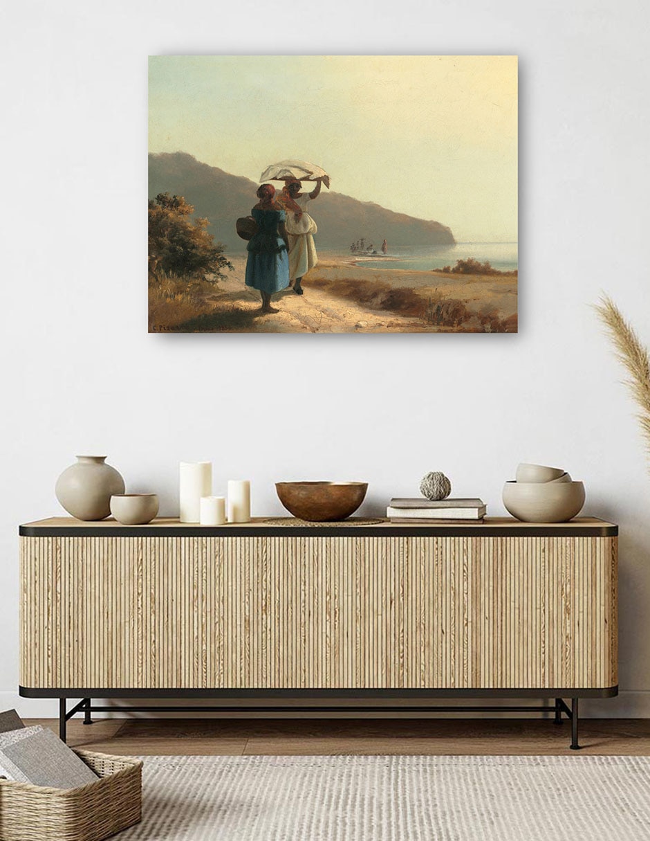 Cuadro decorativo Dos mujeres conversando junto al mar, Santo Tomás 1856 técnica mixta Gente 5