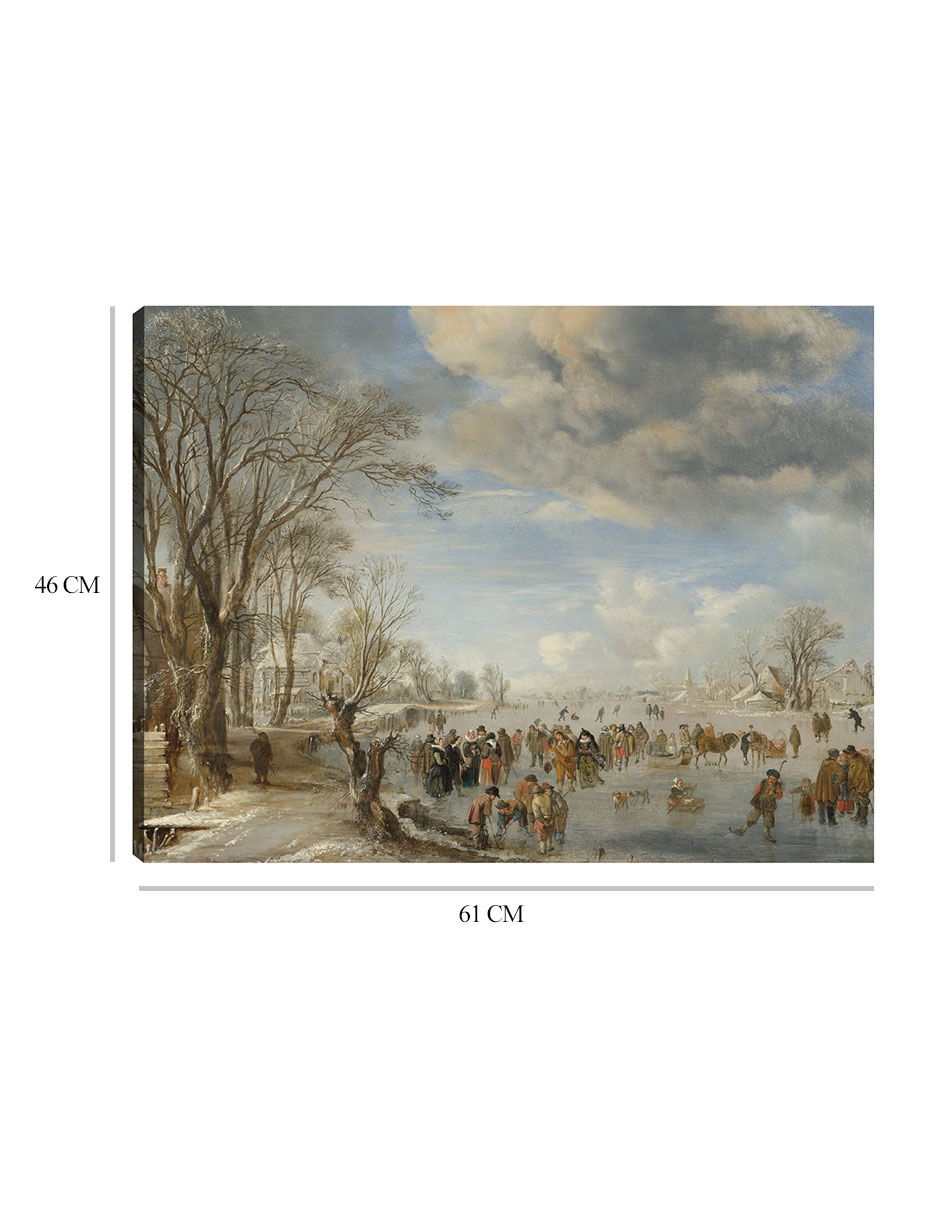 Cuadro decorativo Invierno en Holanda: Escena de patinaje técnica mixta Inspiración 2