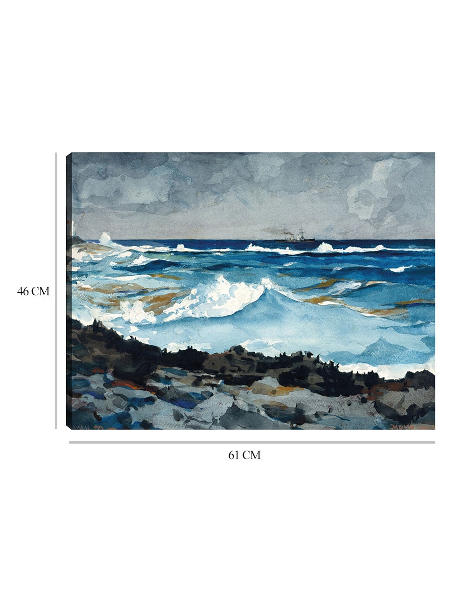 Cuadro decorativo Costa y surf, Nassau (1899) técnica mixta Océanos 2