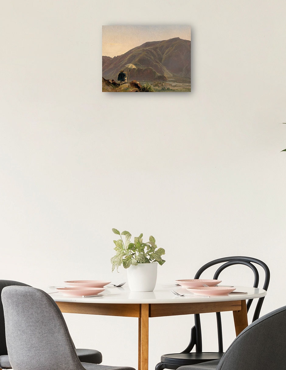 Cuadro decorativo Vista de Bolzano con un pintor técnica mixta Paisajes 2