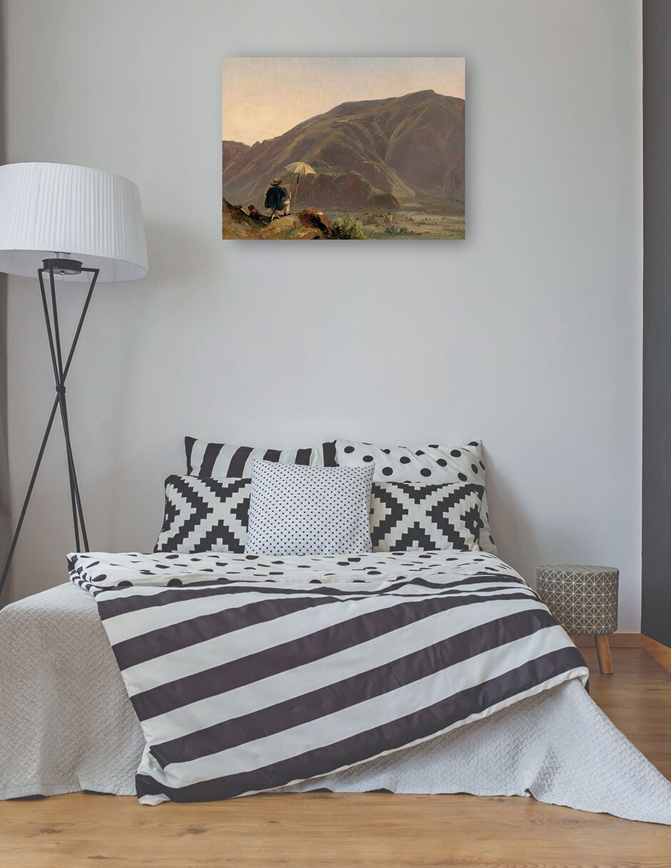 Cuadro decorativo Vista de Bolzano con un pintor técnica mixta Paisajes 3