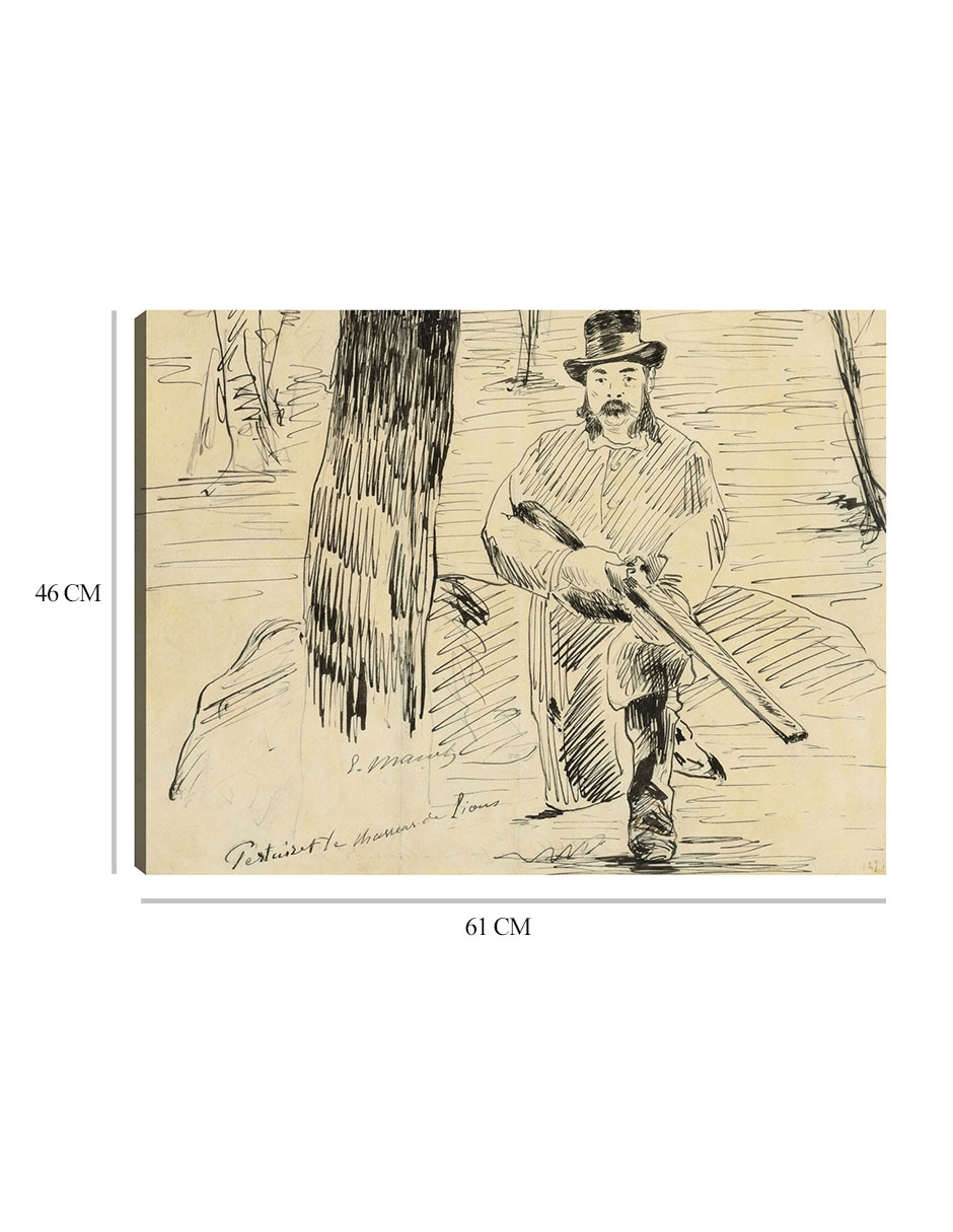 Cuadro decorativo Pertuiset, El cazador de leones (1881) técnica mixta Bocetos 8