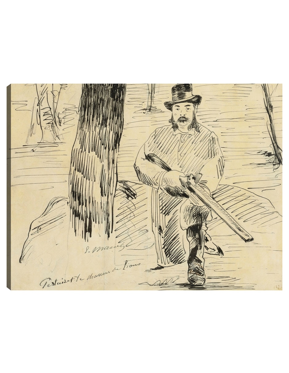 Cuadro decorativo Pertuiset, El cazador de leones (1881) técnica mixta Bocetos