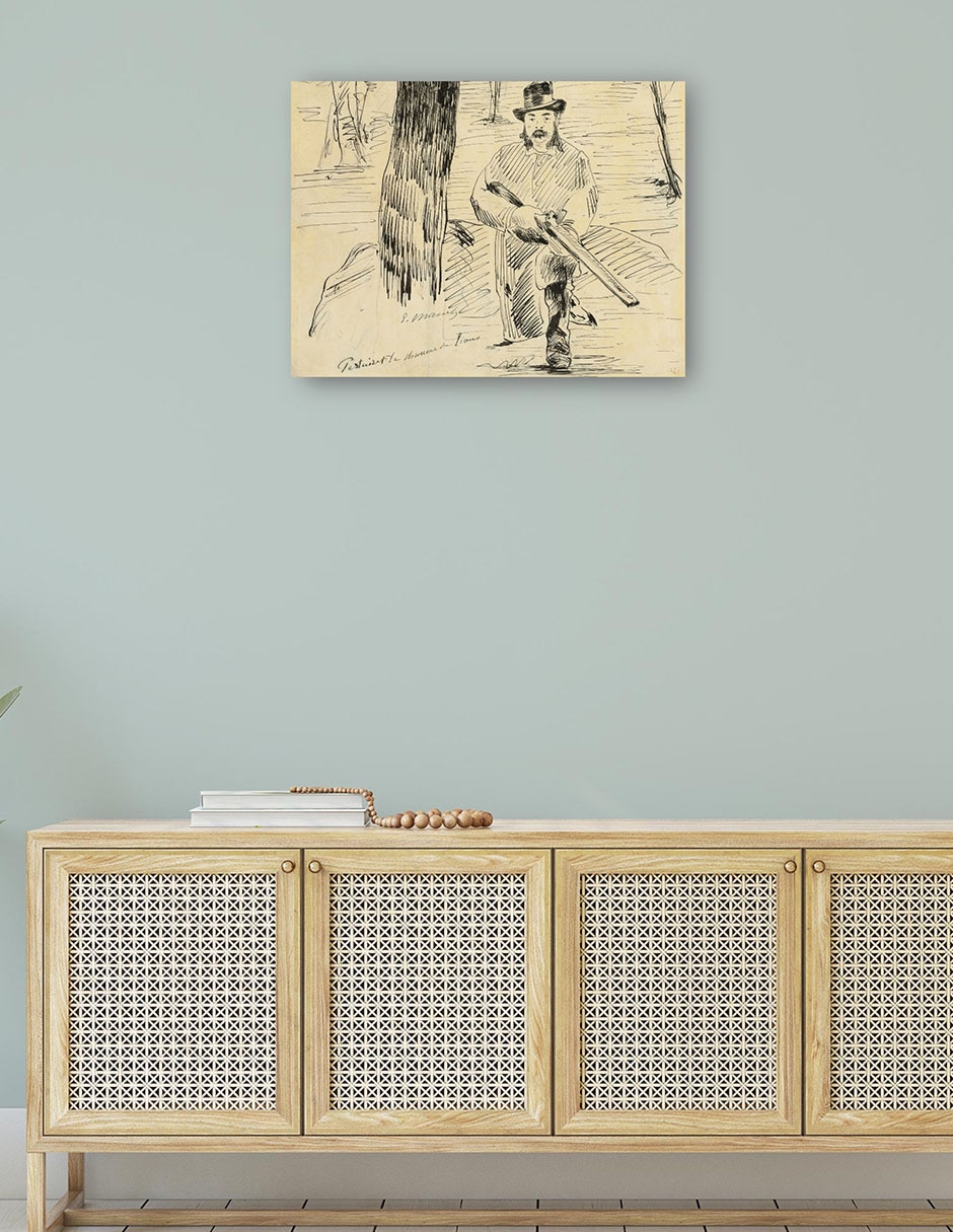 Cuadro decorativo Pertuiset, El cazador de leones (1881) técnica mixta Bocetos 4