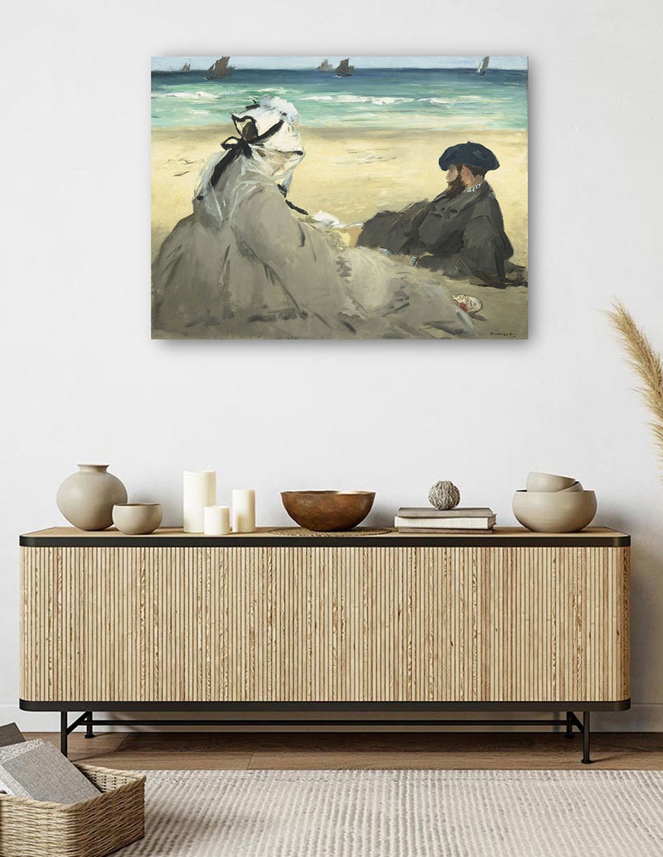 Cuadro decorativo En la playa (1873) técnica mixta Retratos 5
