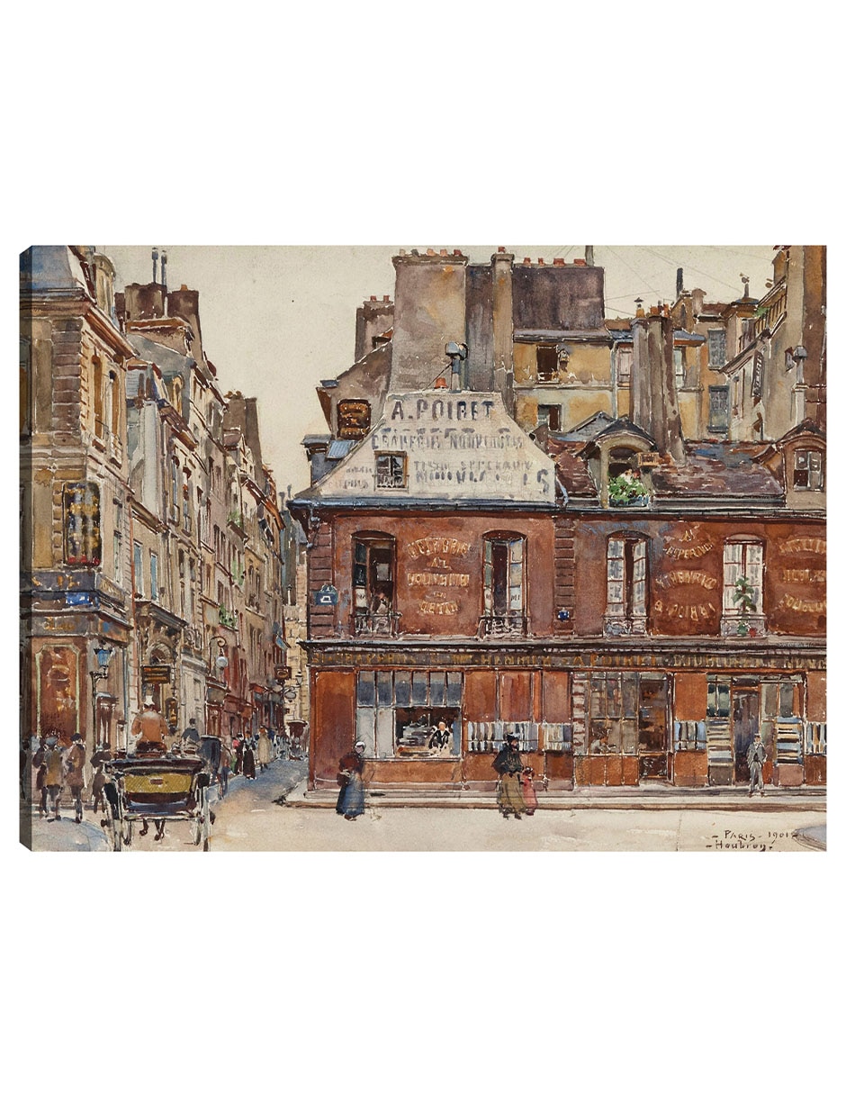 Cuadro decorativo Calle Sauval, vista desde la calle Saint-Honoré, en 1901. 1er distrito (1901) técnica mixta Arquitectura
