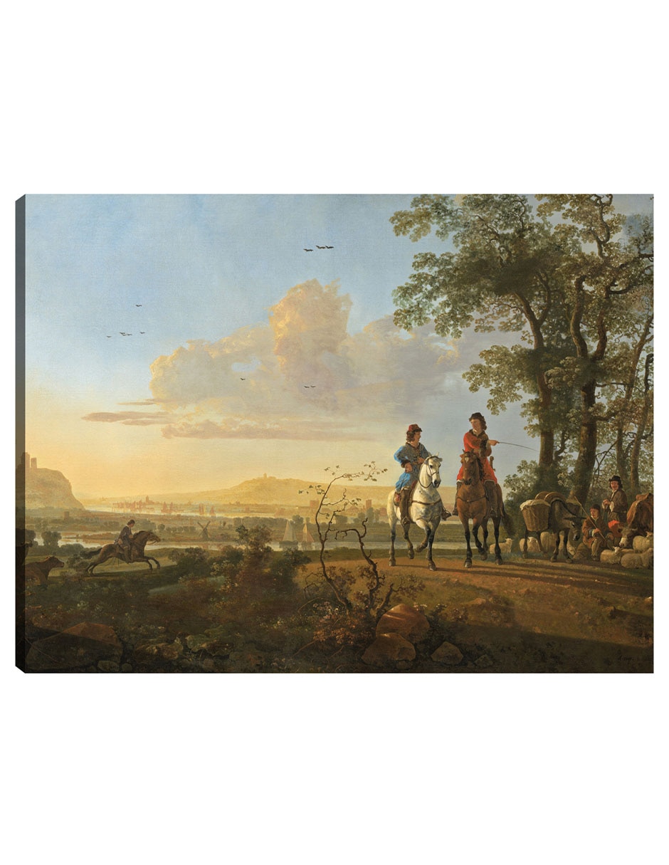 Cuadro decorativo Jinetes y pastores con ganado técnica mixta Campos Cuadro decorativo Jinetes y pastores con ganado técnica mixta Campos