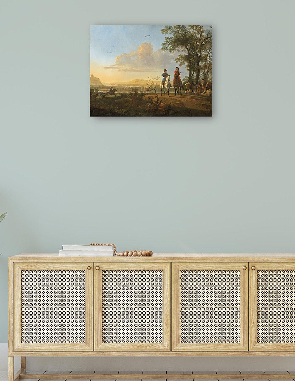 Cuadro decorativo Jinetes y pastores con ganado técnica mixta Campos 4