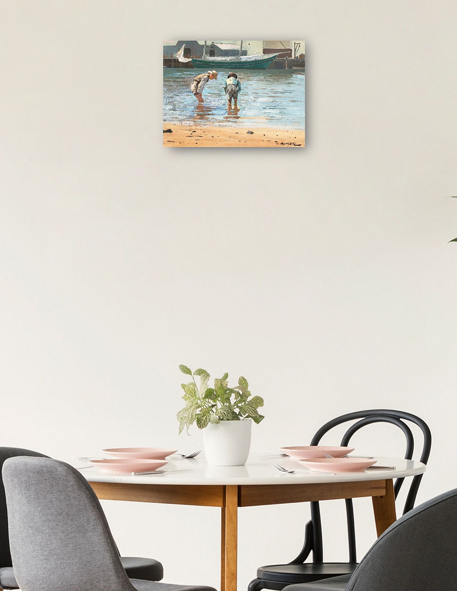 Cuadro decorativo Niños vadeando (1873) técnica mixta Playas 2