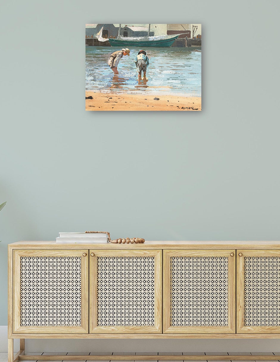 Cuadro decorativo Niños vadeando (1873) técnica mixta Playas 4